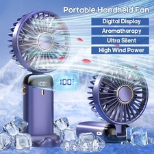 Portable 5000mAh Mini Hand Ventilator Akku Aufladbar Lüfter Handheld neck Fan DE