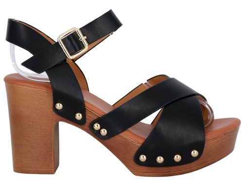 Clogs mit absatz - mit, lederschuhe