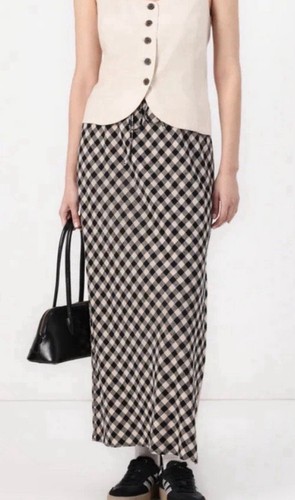 Gap leinenrock damen karo midi - gap,
