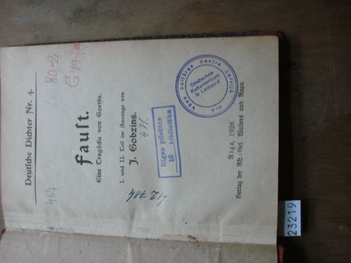 Faust eine tragödie von - faust,