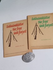 Wehrmacht Erkennungsmarke KEIN Bodenfund Bau Kompanie u. 2 Hefte Soldatenblätter