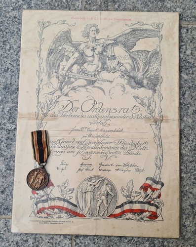 Urkunde und medaille - urkunde,