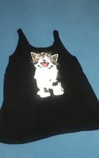 Top schwarz katze s - schwarz,
