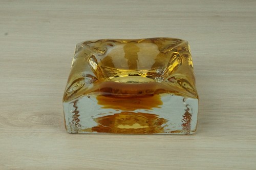 Blockglas aschenbecher vintage - aschenbecher,