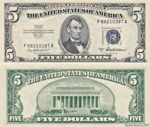 Silver certificate dollars - silver,