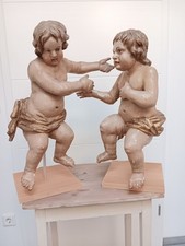2 antike Putten, Paar, Holz