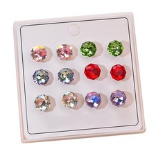 Exquisite achteckige Ohrringe mit Rosenschliff 6 Paar für unverwechselbaren Stil