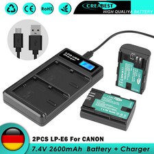 2x 2600mAh LP-E6 Akku +