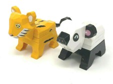 2 Baustein Stecktiere Panda und Tiger ca. 7,5 cm groß (160)