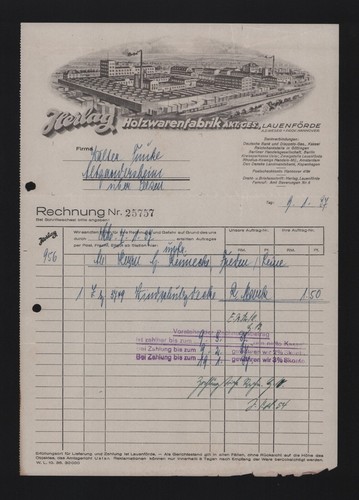 Lauenförde rechnung 1937 - rechnung,