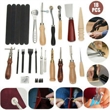 Profi 18pcs Leder Handwerk Werkzeug Set Nähen Stanze Schnitzen Craft DIY Kits DE