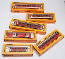 Konvolut von BEMO H0m fünf Personenwagen & ein Packwagen der Furka-Oberalb Bahn
