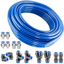 Poppstar 10m PU Druckluft Pneumatikschlauch ID 5mm / AD 8mm, 8x Verbinder