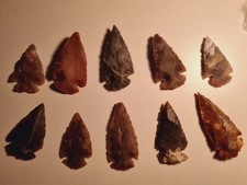 10 Pfeilspitzen 5-6cm B-Ware arrowheads punta freccia flecha