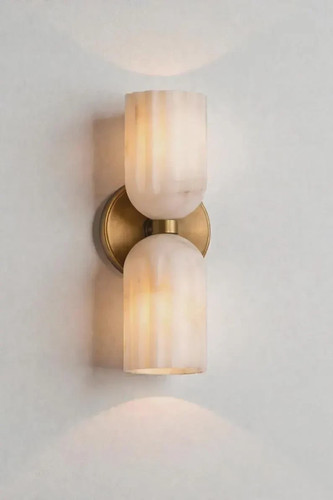 Alabaster messing wandleuchte - alabaster,