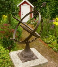 GROSSE ENGLISCHE SONNENUHR 55cm HOCH GUSSEISEN ANTIK NOSTALGIE STIL GARTEN NEU