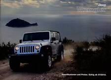 248822) Jeep Wrangler - Preisliste & Extras - Prospekt 07/2012