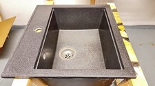 Keramik Spüle  eckig, schwarz, Länge 56 cm X Breite 51 cm, gebraucht.