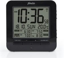 Alecto AK-20 Digitaler Wecker mit Thermometer (Schwarz) "wie neu"