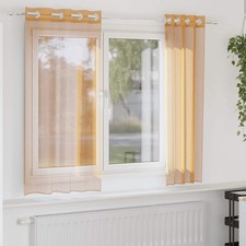 2er Set Vorhang Gardinen Sheer Voile Stores Transparent Kräuselband Vorhänge Neu
