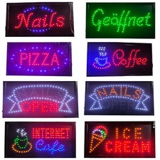 LED Schild Coffee, Pizza Leuchtreklame Werbung Stopper Leuchtschild Sign Display