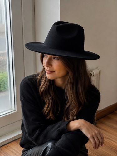 Damen fedora filzhut - filzhut, schwarz