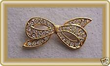BROSCHE SCHLEIFE MIT STRASS STRAß NEU NEU ANSTECKER PIN