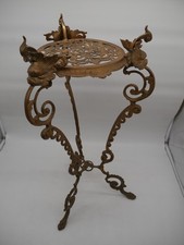 Messing Blumenständer Jugendstil H 60 cm / Ablage 22 cm