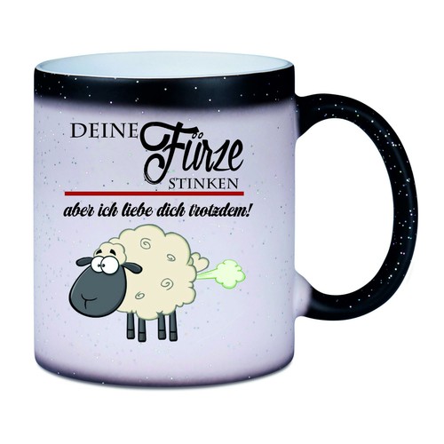 Farbwechseltasse mit glitzer - farbwechseltasse, "