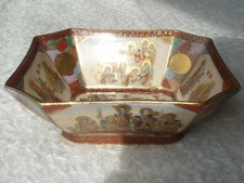 Seltene feine Satsuma Schale Keramik Japan handbemalt  Taisho-Zeit um 1912