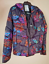 DESIGUAL Steppjacke  schwarz bunt mit Kapuze und Beutel z. Verpacken Gr. XL NEU!