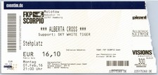 Alberta Cross + Sky White Tiger Ticket 2016 Tour - Hamburg Molotow Konzert Karte