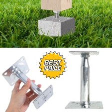 Pfostenträger Höhenverstellbar 10-15CM Stützenfuß Pfostenschuh verzinkt Stahl DE