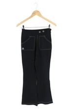 UNCLE SAM Damen Stoffhose Baumwolle Casual Schwarz W29 L30 Knopfleiste