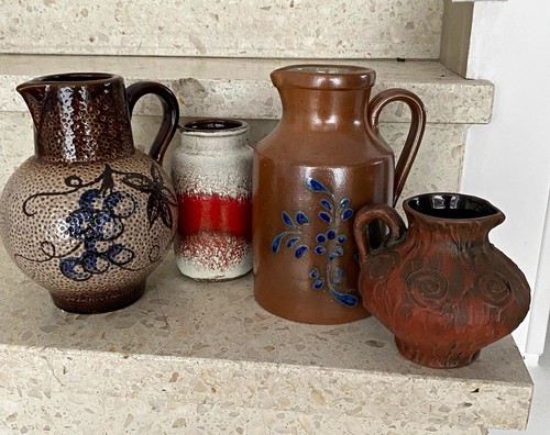 Keramik krug braun glasiert - keramik-krug,