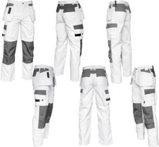 Weisse Arbeitshose Stuckateur Maurer Funktionshosen Malerhosen mit Stautaschen