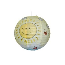 Kinderzimmerlampe  Pendelleuchte, SUNNY, 1 x E27/75W Papier bunt mit Pendel