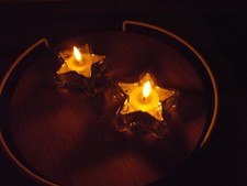 2 Teelichthalter aus Glas(verspiegelt) in Sternform