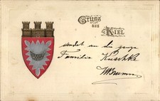 Präge Wappen Litho Kiel