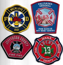 Set 16 = 4 x Fire Department Patch Feuerwehr Abzeichen USA - GA OH OR California