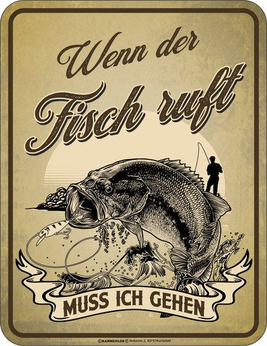Blechschild wenn der fisch - blechschild,