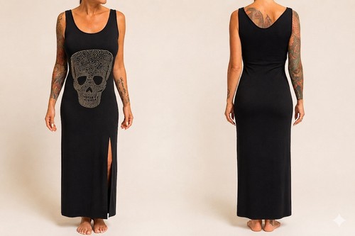 Maxikleid damen totenkopf - damen,