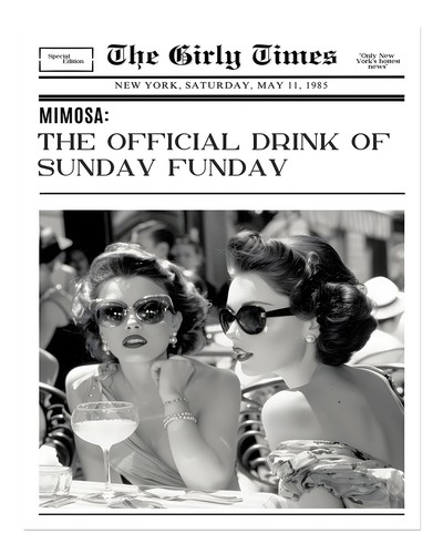 Vintage-Cocktail-Zeitungs-Wand