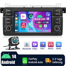 Autoradio Für BMW E46 3er 318 320 325 M3 Carplay Android 14 GPS Navi mit Kamera