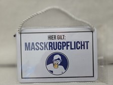 Blechschild Sprüche Bier  Bar ; Hier gilt Masskrugpflicht