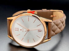 DAMEN UHR IP ROSÉGOLD  MIT GEPRÄGTEM  LEDERBAND IN BRAUN# SCHMUCKJAGD