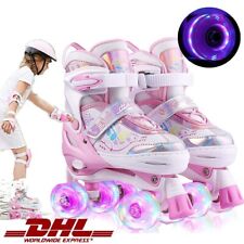 Kinder Rollschuhe Verstellbar mit LED Rollschuhe für Mädchen Jungen Rollerskates