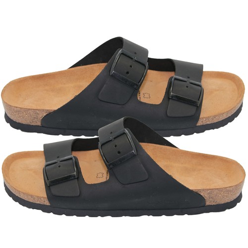 1paar ledersandalen schwarz - ledersandalen,
