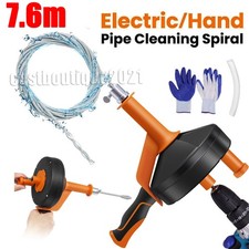 7,6 M Elektrisch Rohrreinigungsgerät Rohrreiniger Spirale Abflussreiniger Rohr