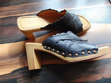Gabor,Pantolette,Clogs,gr.7/40,schwarz,leder,mit Nieten,Neuwertig